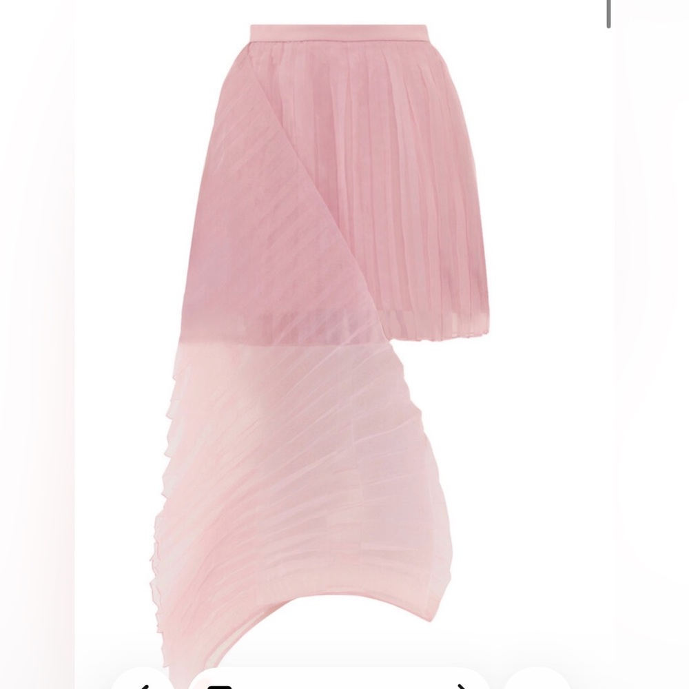 ANDREA IYAMAH Pink Pleated Asymmetric Women's Skirt